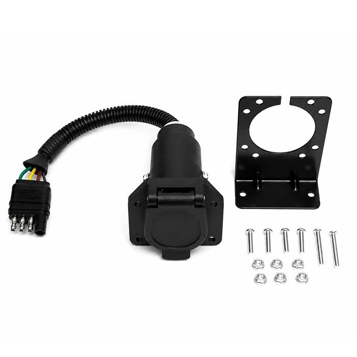4-pin to 7-pin trailer adapter 4-way flat to 7-way blade